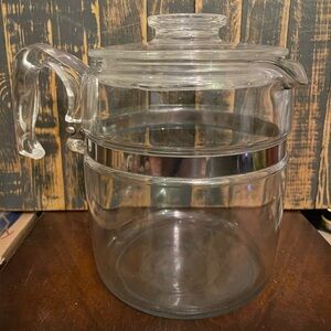 Vintage Pyrex 9 Cup Percolator Flameware Coffee Pot- #7759.